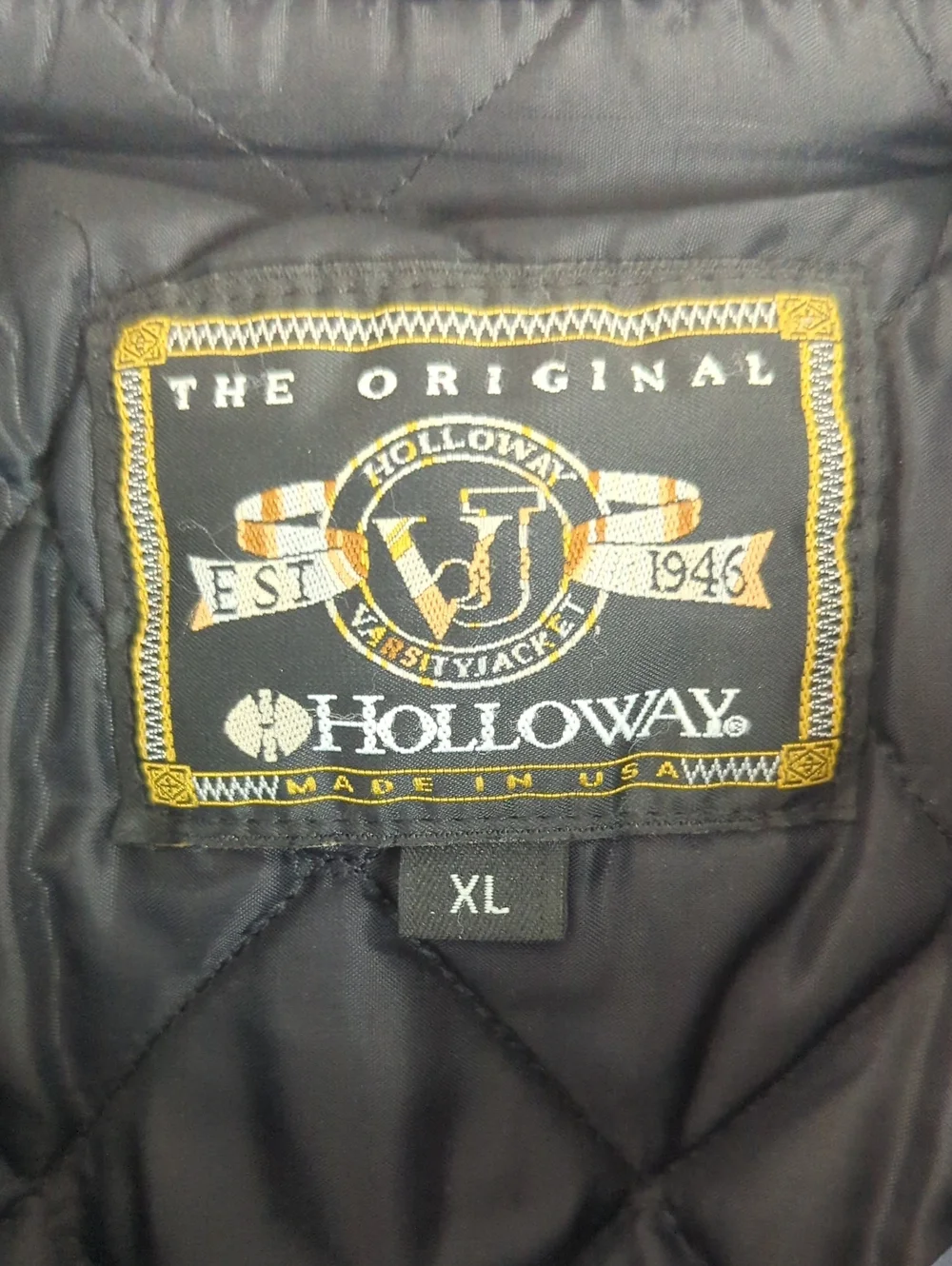 Vintage Holloway Notre Dame Wool Varsity Jacket Removable Hood Mens XL
